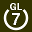 File:White 7 in white circle with GL above.svg