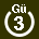 White 3 in white circle with Gü above.svg