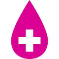 4: blood droplet with cross
