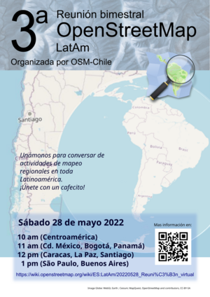 Cartel de la tercera reunión de OSM LatAm, organizada por OSM Chile