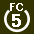 White 5 in white circle with FC above.svg