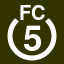 File:White 5 in white circle with FC above.svg