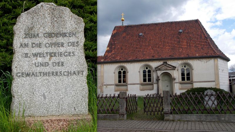 File:2014 Seerhausen Kapelle und Denkmal für die Gefallen des zweiten Weltkrieges.jpg