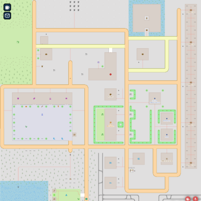 Screenshot of the OSM assembly map in the 2D rC3 world