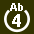 White 4 in white circle with Ab above.svg