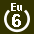 White 6 in white circle with Eu above.svg