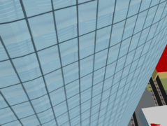building:material=glass (стекло) на OSM2World