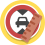 Icon of the AddMaxPhysicalHeight quest showing a black car inside of a "maximum height" street sign (black triangles both at the top and bottom pointing to each other inside of a red circle) with a brown ruler on a yellow background