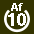 White 10 in white circle with Af above.svg