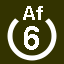 File:White 6 in white circle with Af above.svg