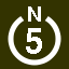 File:White 5 in white circle with N above.svg