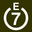 File:White 7 in white circle with E above.svg