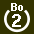 White 2 in white circle with Bo above.svg