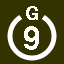 File:White 9 in white circle with G above.svg