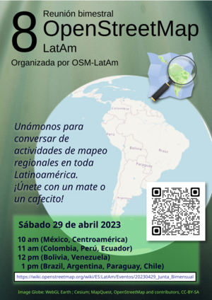 Cartel de la octava reunión bimensual OSM Latinoamérica