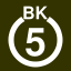 File:White 5 in white circle with BK above.svg