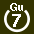 White 7 in white circle with Gu above.svg