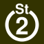 File:White 2 in white circle with St above.svg