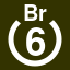 File:White 6 in white circle with Br above.svg