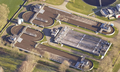 Oxidation ditches at the RWZI - Veenendaal RWZI - Veenendaal treatment plant in The Netherlands with oval shape and semi-circular guides