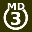 File:White 3 in white circle with MD above.svg