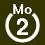 File:White 2 in white circle with Mo above.svg
