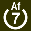 File:White 7 in white circle with Af above.svg