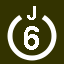 File:White 6 in white circle with J above.svg