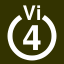 File:White 4 in white circle with Vi above.svg