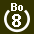 White 8 in white circle with Bo above.svg