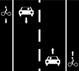 Cycle lanes left right.svg