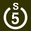File:White 5 in white circle with S above.svg