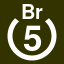 File:White 5 in white circle with Br above.svg
