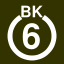 File:White 6 in white circle with BK above.svg