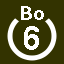 File:White 6 in white circle with Bo above.svg