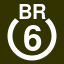 File:White 6 in white circle with BR above.svg