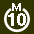 White 10 in white circle with M above.svg