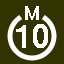 File:White 10 in white circle with M above.svg