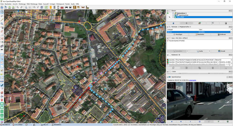 Imagens do OpenStreetCam em JOSM