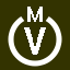File:White V in white circle with M above.svg