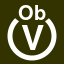 File:White V in white circle with Ob above.svg