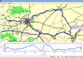 Mostrando los datos GPX de un tour ciclista (en Weimar, Jena, Apolda) sobre datos del mapa OSM.