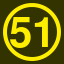 File:Yellow 51 in yellow circle.svg