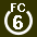 White 6 in white circle with FC above.svg