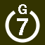 File:White 7 in white circle with G above.svg