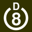 File:White 8 in white circle with D above.svg