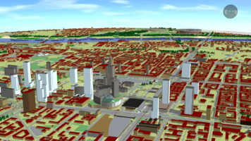 WebGL rendering of Warsaw