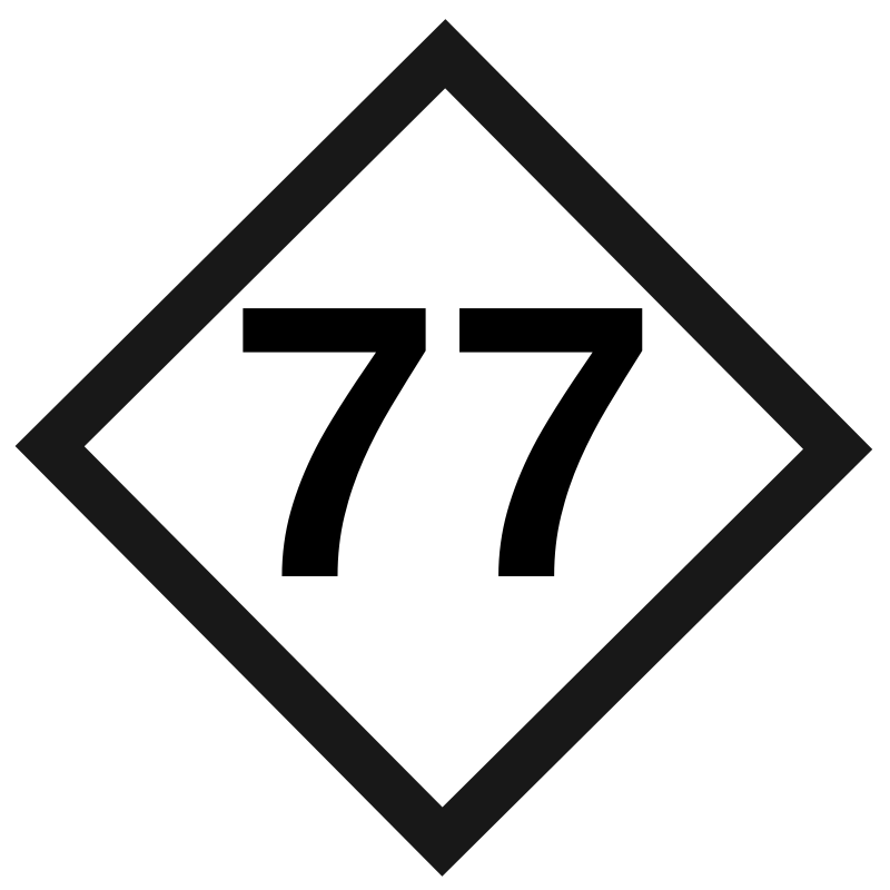 Автомагистраль знак. Number 77 Design. 217511 5 svg