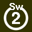 File:White 2 in white circle with Sw above.svg