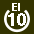 White 10 in white circle with El above.svg